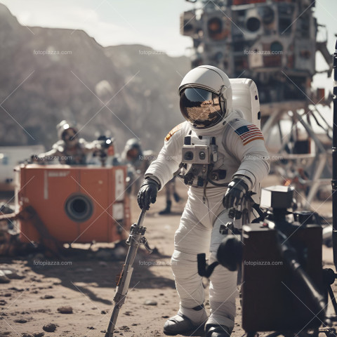 Astronaut on film set 5