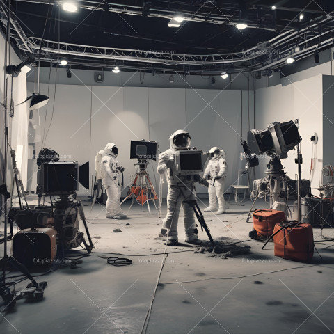 Astronaut on film set 8