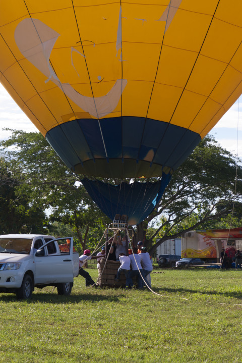 Hot air balloon getting ready